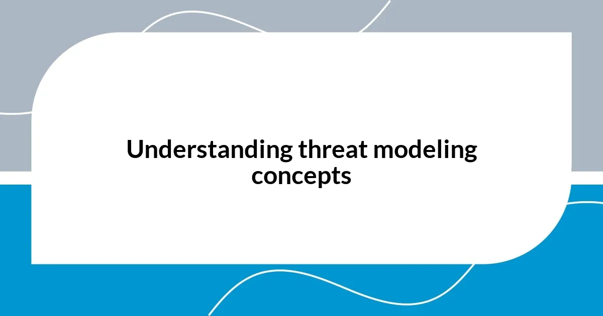 Understanding threat modeling concepts